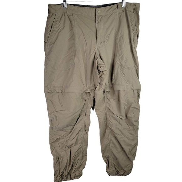 LL Bean Nylon Hiking Pants Convertible Shorts Tan Size L Short 38X29 - Picture 2 of 14